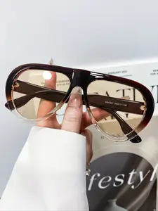 New Oval Fashion Trendy Unisex Glasses, Daily Simple Casual Wear Decorative Eyewear for Men and Women, Stylish Accessory