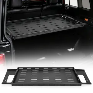 VEVOR Rear Trunk Cargo Rack, for 2021-2026 Ford Bronco 4 Door Hardtops (Exclude Bronco Sport), 300 lbs Capacity, Carbon Steel Basket Tray Interior Storage Luggage Carrier with Net, Back Shelf Stand O