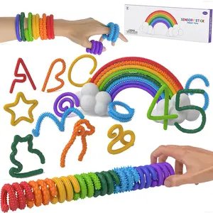 8 Counts Bendable Silicone Sensory Sticks | Flexible, Shape-Changing Fidget Toys for Kids & Adults, Travel-Friendly, Mixed Color Stocking Stuffers for Kids & Adults, Perfect Gift for Birthdays, Easter, Christmas.