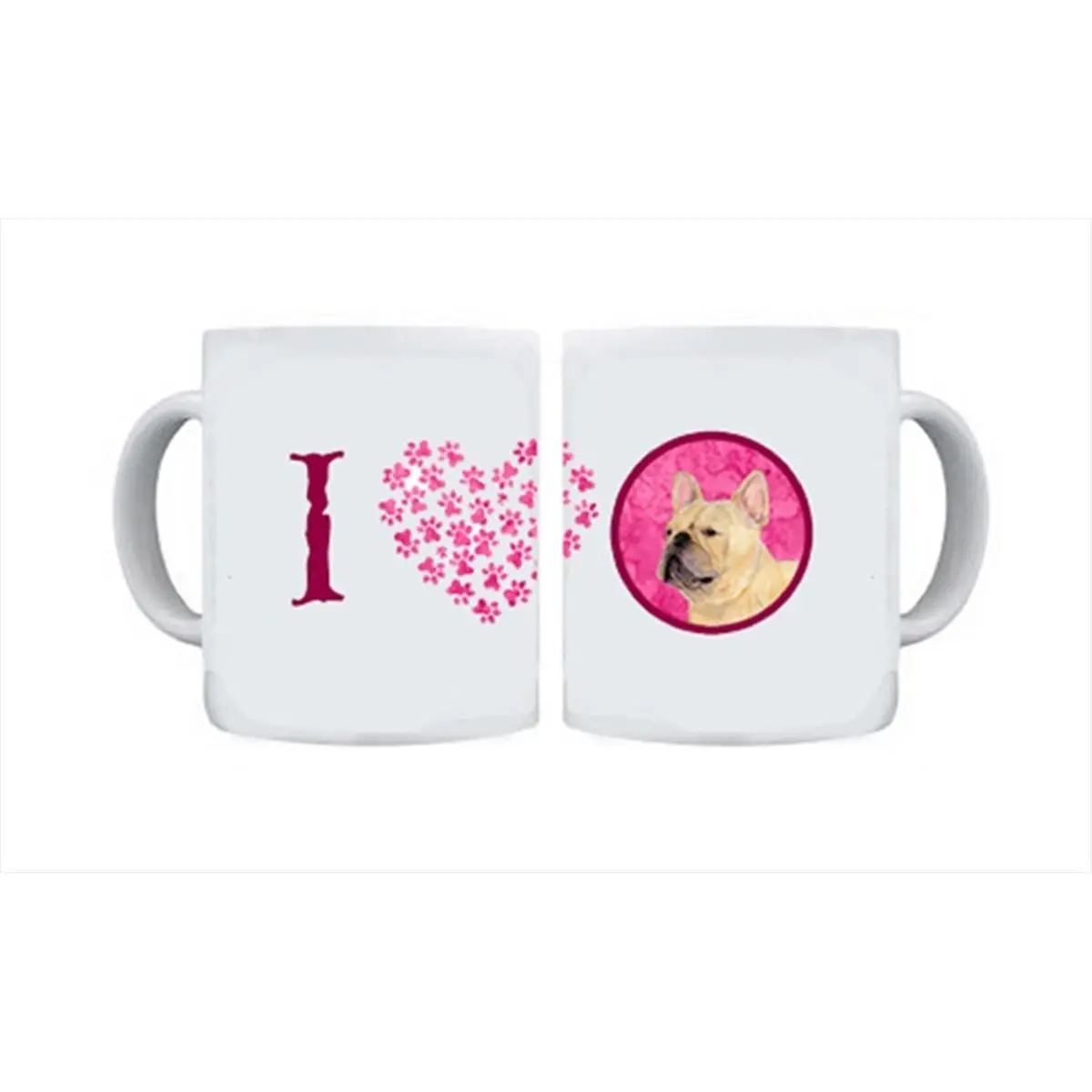 15 oz. Printed French Bulldog Ceramic Coffee Mug - Reusable Cup for Coffee, Tea, Drinks - Dishwasher Safe, Microwavable Kitchenware Drinkware
