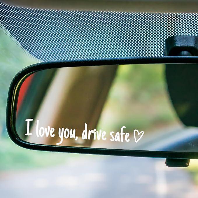 4PCS Letter Pattern Car Rearview Mirror Sticker, "I Love you ,drive safe " text car mirror sticker decal,Vinyl Car Mirror Decal for Women, Accessories For Car,Universal Car Decoration Accessories for Girlfriend/Boyfriend/Wife