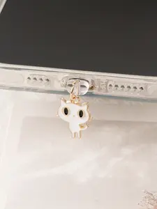 Women's Fashion Cartoon Cat Dust Plug for iPhone/Type-C Port, Casual Style Phone Accessory Hanging Decoration, Phone Charm