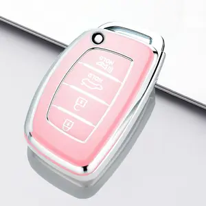 Car Key Case, Soft TPU Car Key Case Shell Full Protection for Hyundai ix35 Rondo Nato Pilot Hyundai ix25 Elantra Rena Hyuna Fiesta Car Key Cover, Car Key Protector