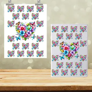 A5 Notebook UVDTF Wrap Floral Butterflies 7041