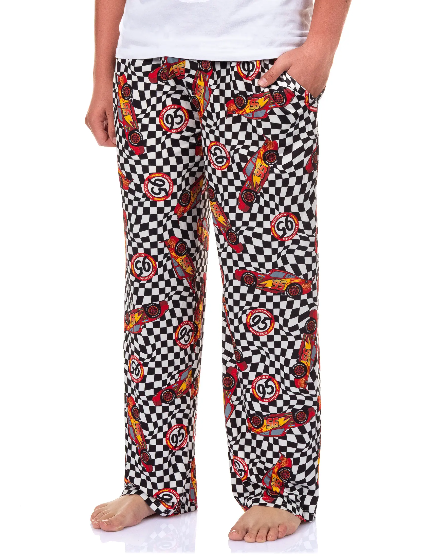 Disney Cars Pajamas Men's Lightning McQueen 95 Checkered Pajama Pants
