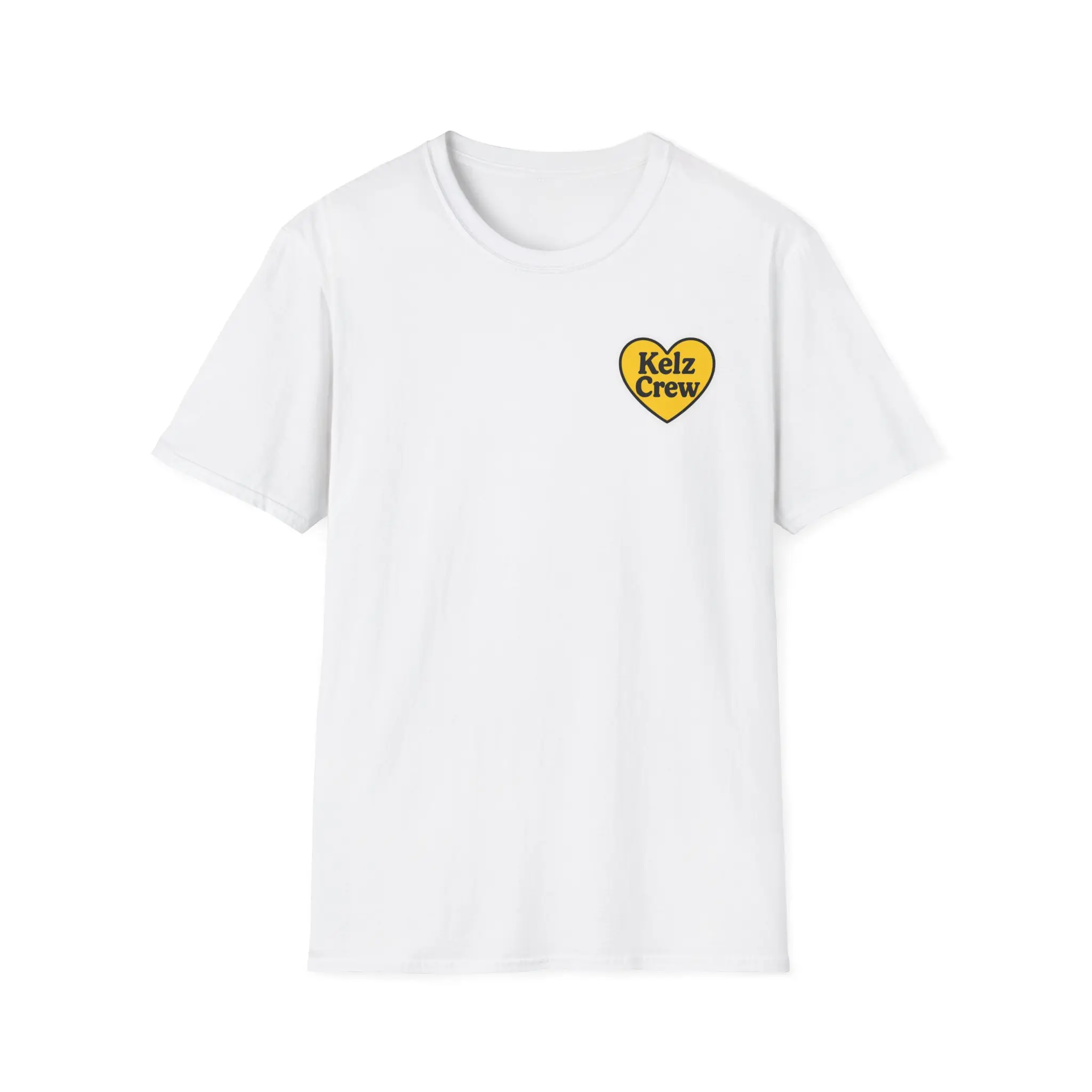 Men's Graphic Tee with Heart Badge, Soft Ring-Spun Cotton for Layering or Pairing with Shorts, Small, Ribbed