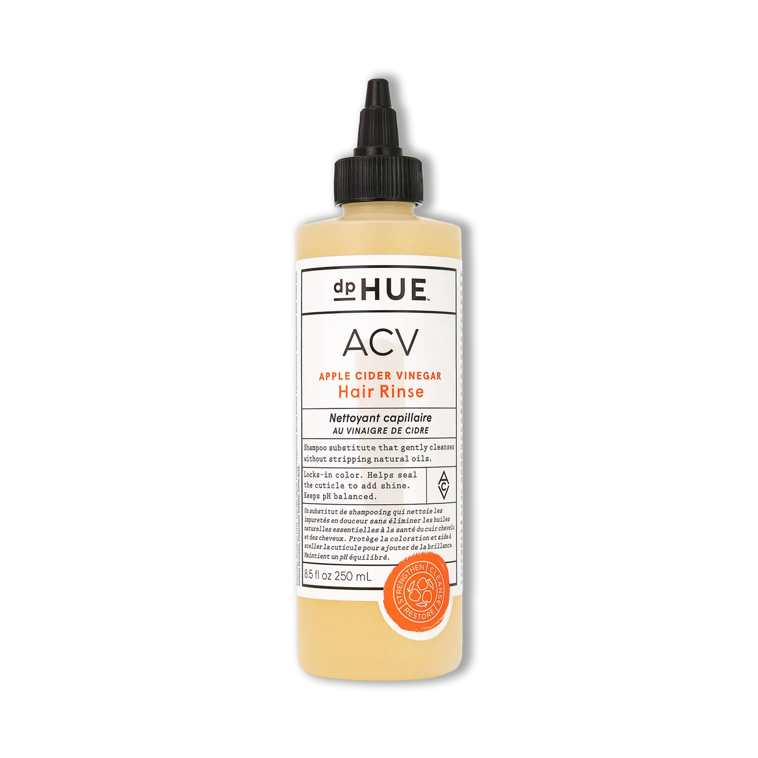 dpHUE Apple Cider Vinegar Hair Rinse - Color Safe Shampoo Alternative, Gentle pH-balancing Rinse For Shiny Healthy Hair, Sensitive Scalp Care
