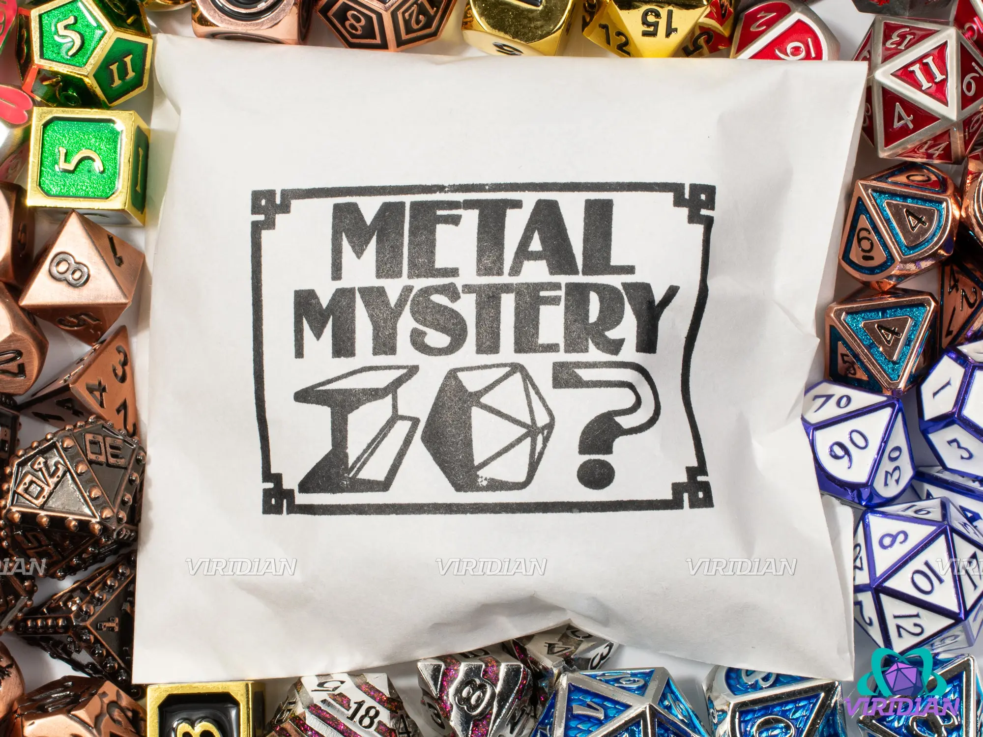 Mystery Metal Dice Set | [TTS] | Random & Blind | Complete Matching Set | Hundreds of Color/Style Options