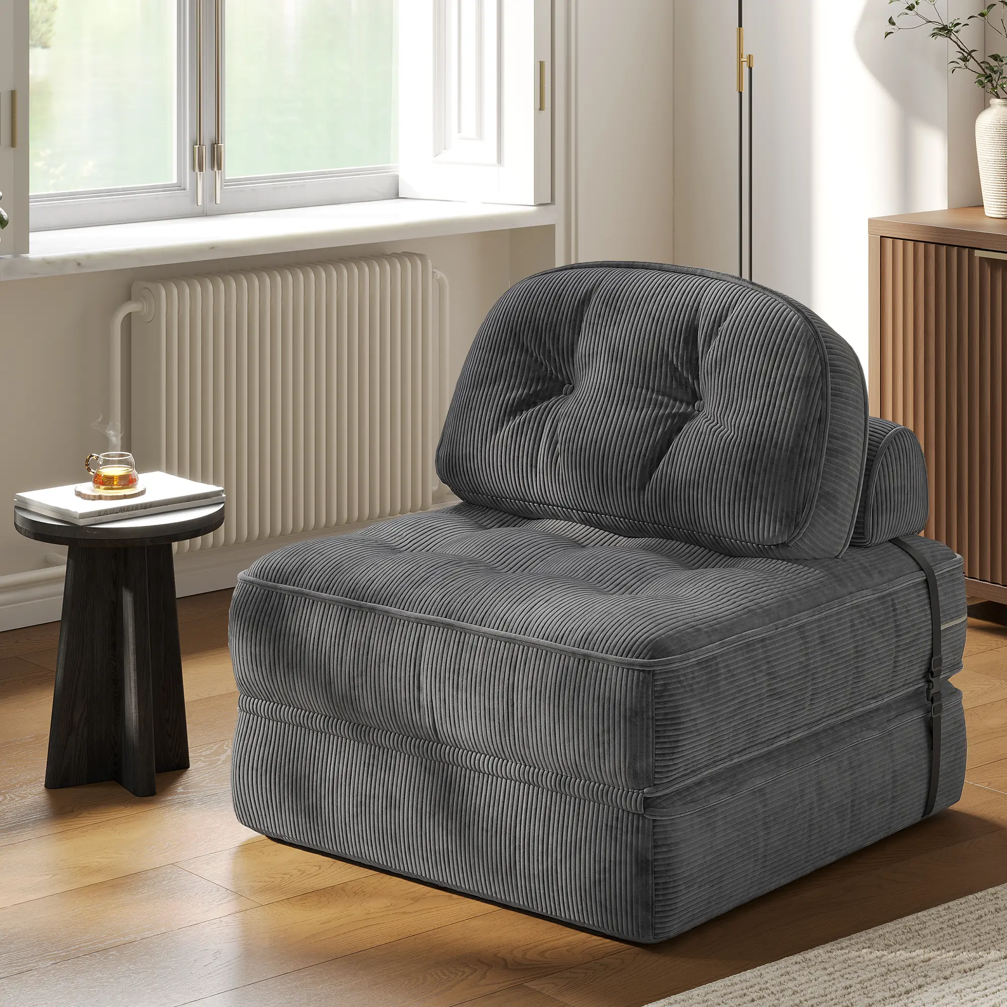 Ash Gray-ribbed Velvet