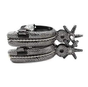 Espuelas Charras Mill Rayas Negras Mexican Black Spurs