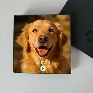 {Customization)Custom dog cat pet photo and Bluetooth connection Fridge Magnet with Frame Personalized Album Fridge Magnet That Can Be Played Song Anniversary Gift 10x10cm