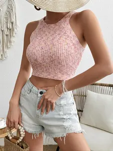 Summer Tie-Dye Sexy Elegant Short Knit Vest, Casual Stylish Tank Top, Versatile and Chic Top for Spring & Summer