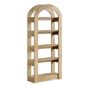 Tribesigns 5-Tier Bookshelf, Wooden Bookcase Display Shelf with Arch-Shape