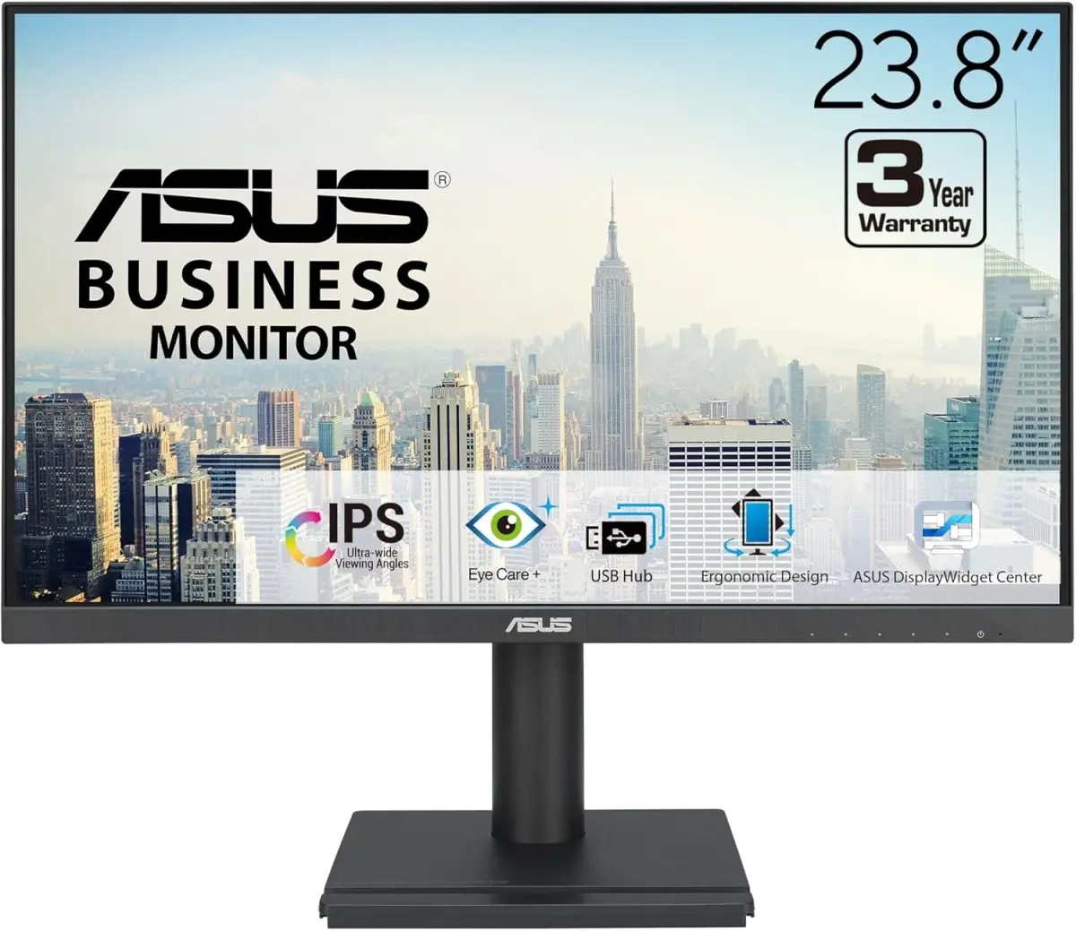 Asus Tek VA24DQFS 24 in. IPS FHD 1920 x 1080 100Hz DP HDMI 2 x USB Speaker Business Monitor