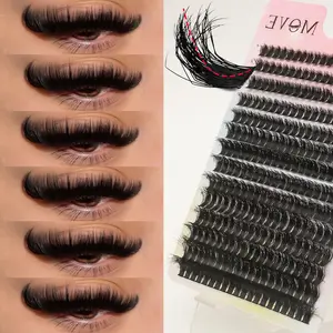 Mixed Length Eyelash Extensions Kit, 1 Box D Curl Individual False Eyelashes, Individual Lash Clusters, Fluffy Eyelashes Cluster, Professional Eye Makeup Accessories for Women & Girls, Cluster Eyelashes Kit, DIY Eyelash Extensions, Cosmetic False Lashes