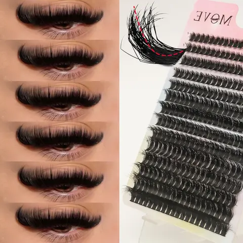 Mixed Length Eyelash Extensions Kit, 1 Box D Curl Individual False Eyelashes, Individual Lash Clusters, Volume Cluster Lashes, Professional Eye Makeup Accessories for Women & Girls, DIY Eyelash Extensions, Cosmetic False Lashes, Longer Looking Lashes