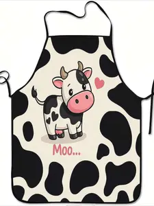 A cute cow-print apron that’s durable and easy to clean, featuring an adjustable waistband and made of polyester. Perfect for cooking in the kitchen, gardening, picking fruit in the orchard, and occasions like Christmas and Halloween.