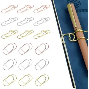 18 count Pen Clip Holder,Pen Clip for Notebook,Paperclip Pens Holders,Stainless Steel Pens Holder for Notebook,Books, Journal, Clipboard,Pictures(Glod,Rose, )