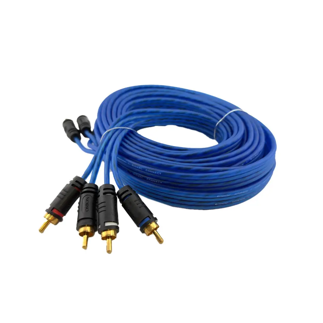ORION CR44CH Wired 4-Channel RCA Interconnects - 17 ft Blue CCA, Quality Audio Equipment for Car Use, Efficient Signal Transmission for Home Audio to Car Systems