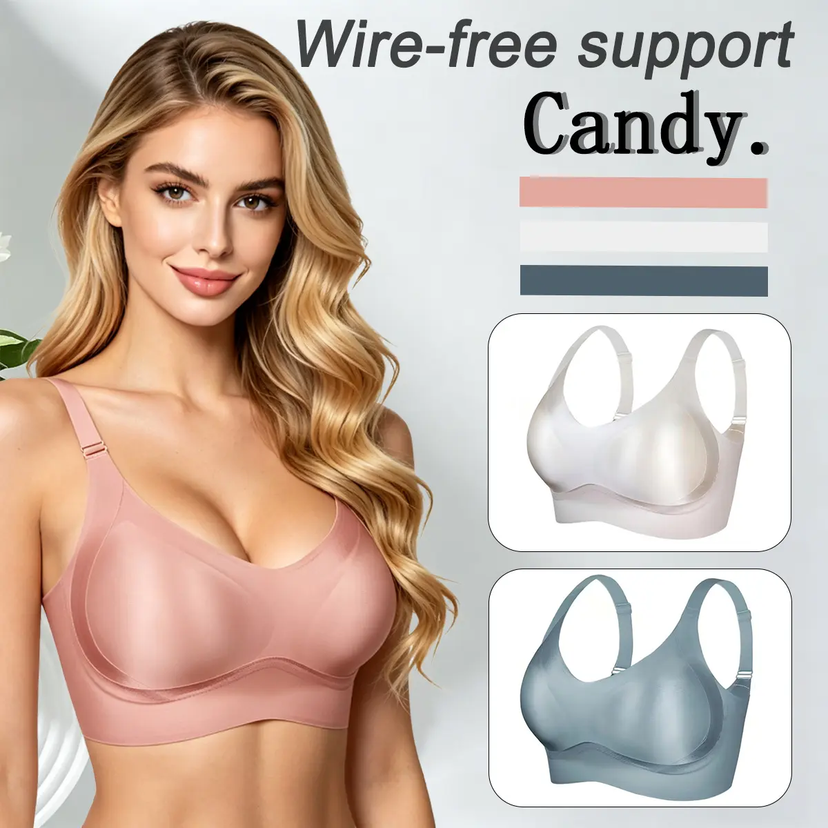 3 Pack Women's Solid Color Bra, Adjustable Bra for Women's Underwear for All Seasons, Girls' Bra, Soft and Comfortable, Breathable, Everyday Bra,