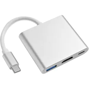 USB C to HDMI Adapter, Type C to 4K HDMI Multiport with 3 in 1 USBC Output, USB3.0 and USB C Charging, Digital AV Adapter for TV and Projector