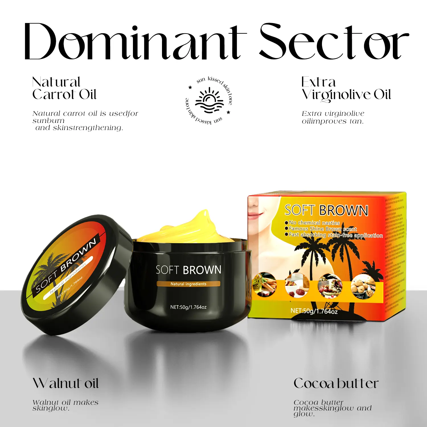 Shine Brown Tan Accelerator Cream - Natural Formula Fast Acting Color Development for Deep Long Lasting Bronzed Glow Body Care Cosmetic