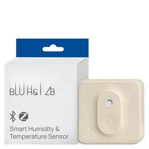 BLU H&T ZB ,  & Zigbee Operated Temperature & Humidity Levels Sensor, Compatible with  Assistant, Alexa,  , Water & Dust Resilient, IP54, Real Time