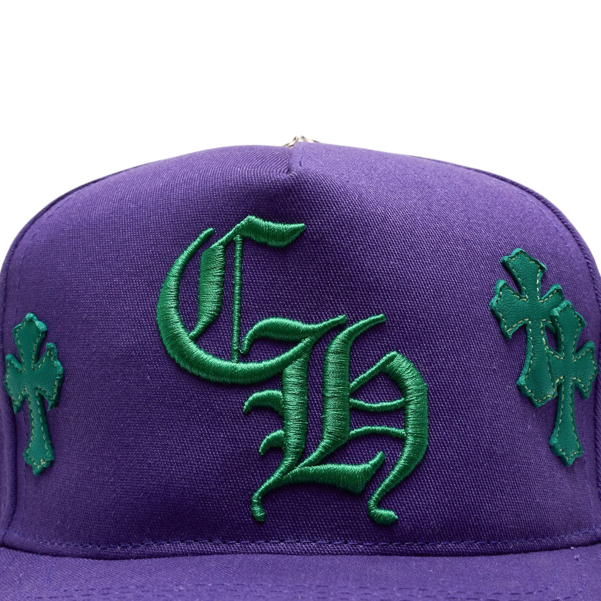 Chrome Hearts Unisex Leather Baseball Hat - Embroidered CH Logo 