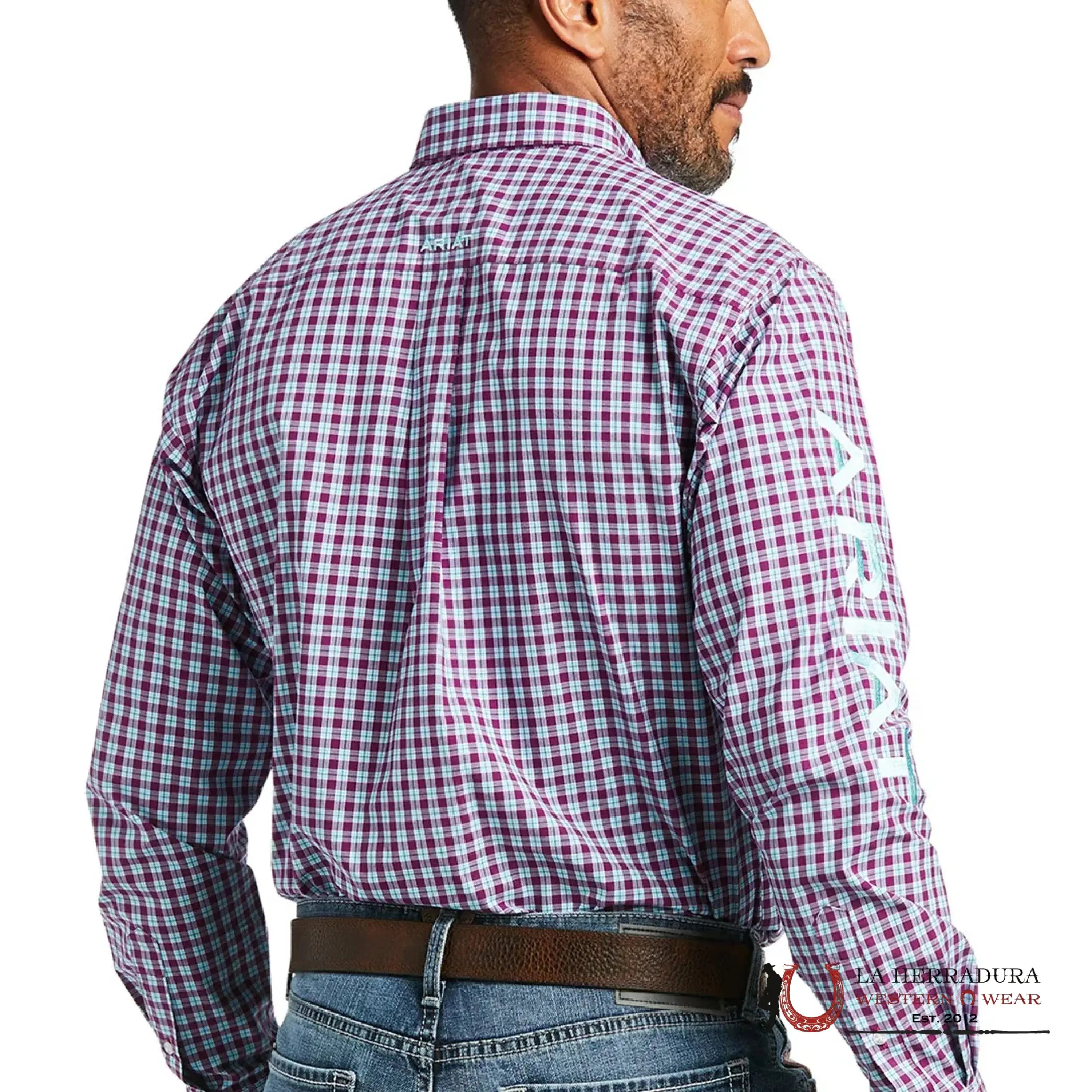 Men's ARIAT Team Tundra FTD Classic Long-Sleeve Woven Shirt - Imperial Violet 9659, Classic Fit, Premium Smart Wrinkle-Free Fabric, Casual Plaid Menswear Top
