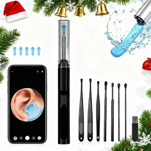 1pc Ear Wax Removal Tool Camera with 8 Pcs Ear Set, Visible Wireless Ear Scope 6 LED Lights, Ear Cleaning Kit with 5 Ear Spoon, Ear Cleaner for iOS & Android, Ear Wax Remover