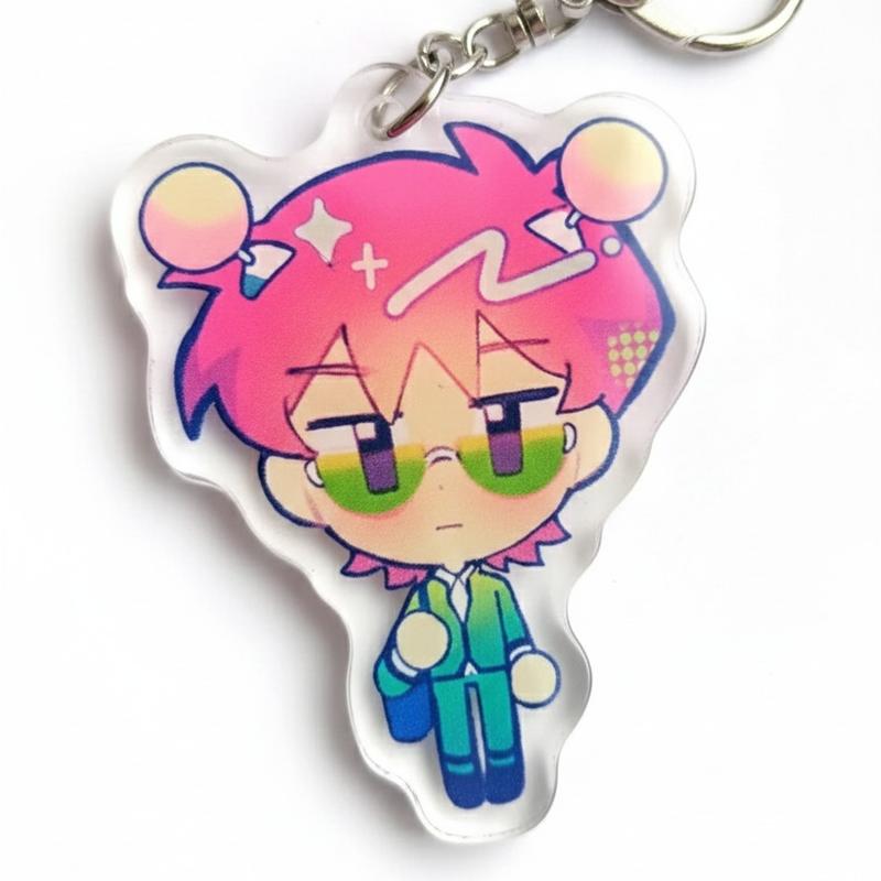 The Disastrous Life of Saiki K Saiki Kusuo Kaido Shun Keychain, Meme Keychains, Keyrings Jewelry Fans GiftCute Game Keyring for Keys Backpack, Fan Gift for Gamers and Friends, Bag Accessories, Kawaii Collectible Gifts