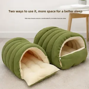 Winter Cat Nest Semi-Enclosed Warm Home Pet Nest Cozy Indoor Cat House with Ultra-Soft Plush Fabric & Superior Heat Retention for All Cat Sizes