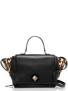 Kate Spade Varick Street Small Abbie Satchel, Leopard Haircalf/Black