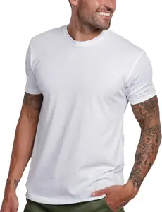 Menswear Basic Unisex Thick Cotton Top, Classic Heavyweight Short-Sleeve T-Shirt white tee
