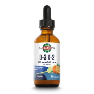 Kal D-3 K-2 Liquid DropIns™ Citrus Healthcare Vitamin Natural Muscle Essential Minerals Supplement Clean Fitness Supplement Edible Dietary Supplement Bathroom