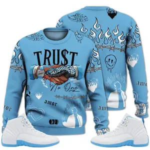 2025 Retro Melo 12s Sweatshirt, 12 Melo Outfit Fabric Fleece Trust No One Streetwear Unisex Sneaker Color Match Shirt Menswear Hoodie Casual Graphic