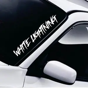 White Lightning Car Decal Truck Bumper Sticker Window Windshield Banner JDM Vinyl Men Dad