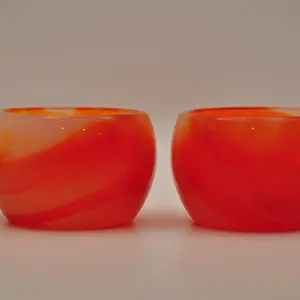 Orange Glass Teacups