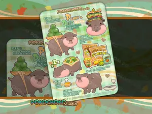 Pygmy Hippo Sticker Sheet
