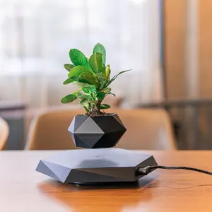 Levitating Floating Plant Pot, Magnetic Levitating Planter, Creative 360 Automatic Rotation Flower Pot for Home Office Decoration