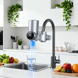 23-Piece Set | Household Kitchen Sink Water Filter Pitcher | Dual-Head Switching + Temperature Display | Filters Lead/Chlorine/Heavy Metals | 264 Gallons High Flow Rate | Self-Installable Cartridge