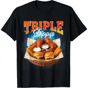 Fast Food Hamburger Chicken Nugget Foodie Triple A Dipper T-Shirt