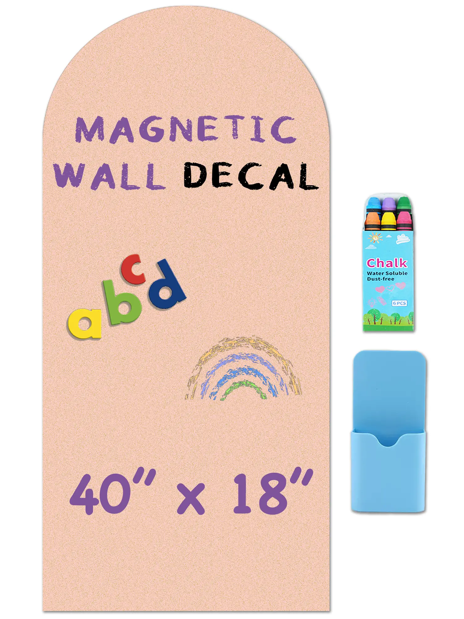 Arch Magnetic Wall Decal - 40" x 18" Matte Finish Chalkboard Sticker for Wall - Magnetic Board for Home(Camel Blush)