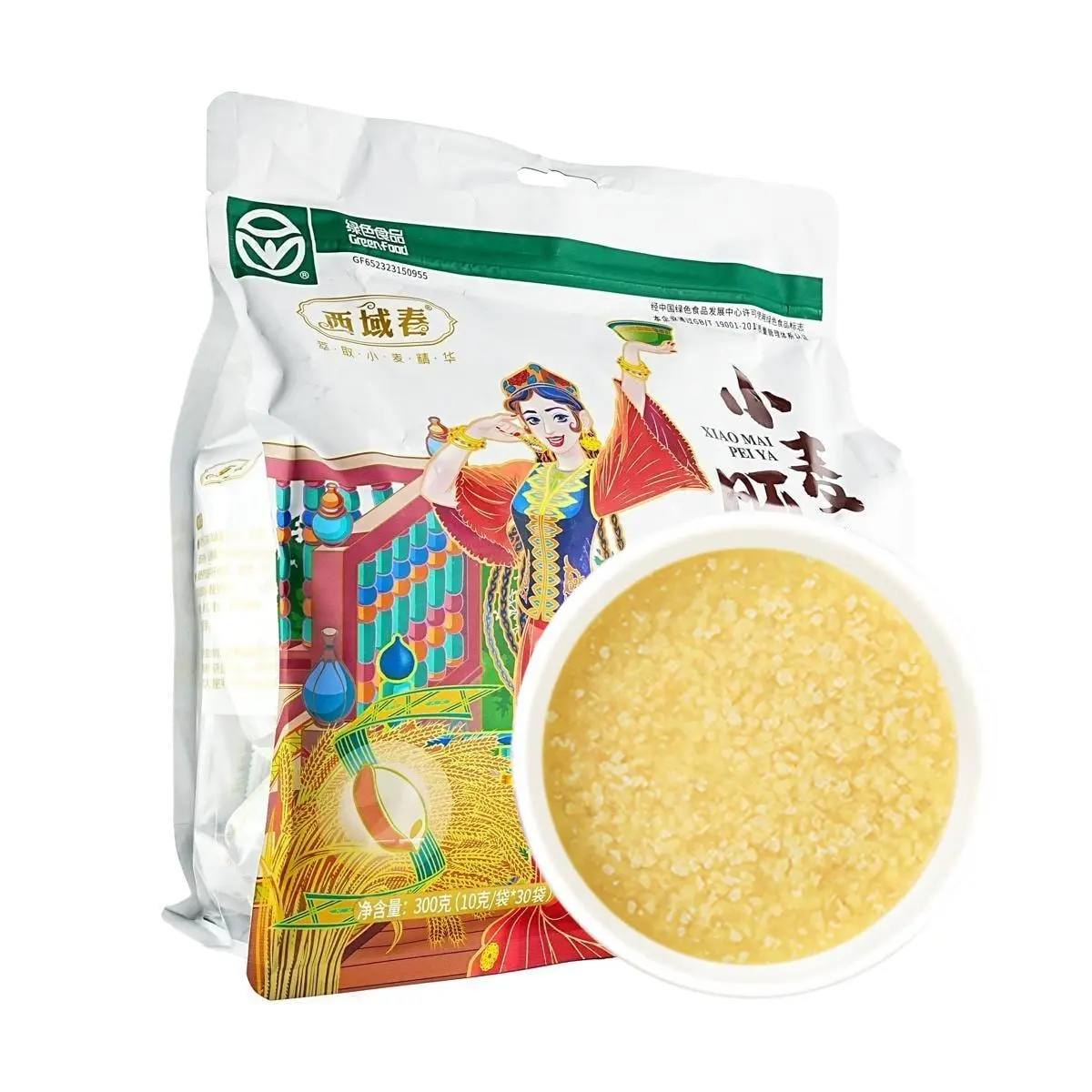 XIYUCHUN Wheat Germ Powder 300g - Instant Breakfast Cereal, Ready-to-Eat Oatmeal, Healthy Grain Drink Mix