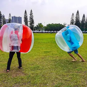 2 Pack Inflatable Bumper Balls for Adults (4ft/1.2m) Giant Sumo Balls Body Bumpers Balls Buddy Zorb Ball Outdoor Toys for Kids Yard Human Bubble Ball Hamster Ball(Red+Blue, 48inch)