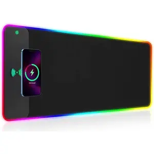 RGB Gaming  Pad with   15W, LED  Mat 31.5 * 11.8 in, 10 Light Modes  Mousepad Non-Slip Rubber Base Computer Keyboard Mat for Gaming, MacBook, PC, Laptop, Desk