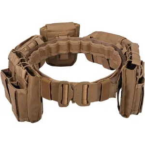 Battle Belt Tactical Belt with Accessories: Duty Belts Law Enforcement Combat Airsoft Police Belt with Pouches 7pcs
