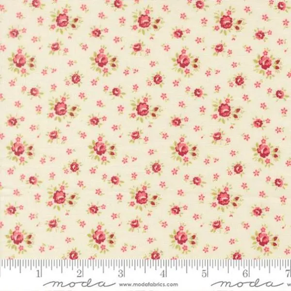 Fabric Moda Porcelain Petite Rose Lyda Rose by the Quarter Yard 3071-11
