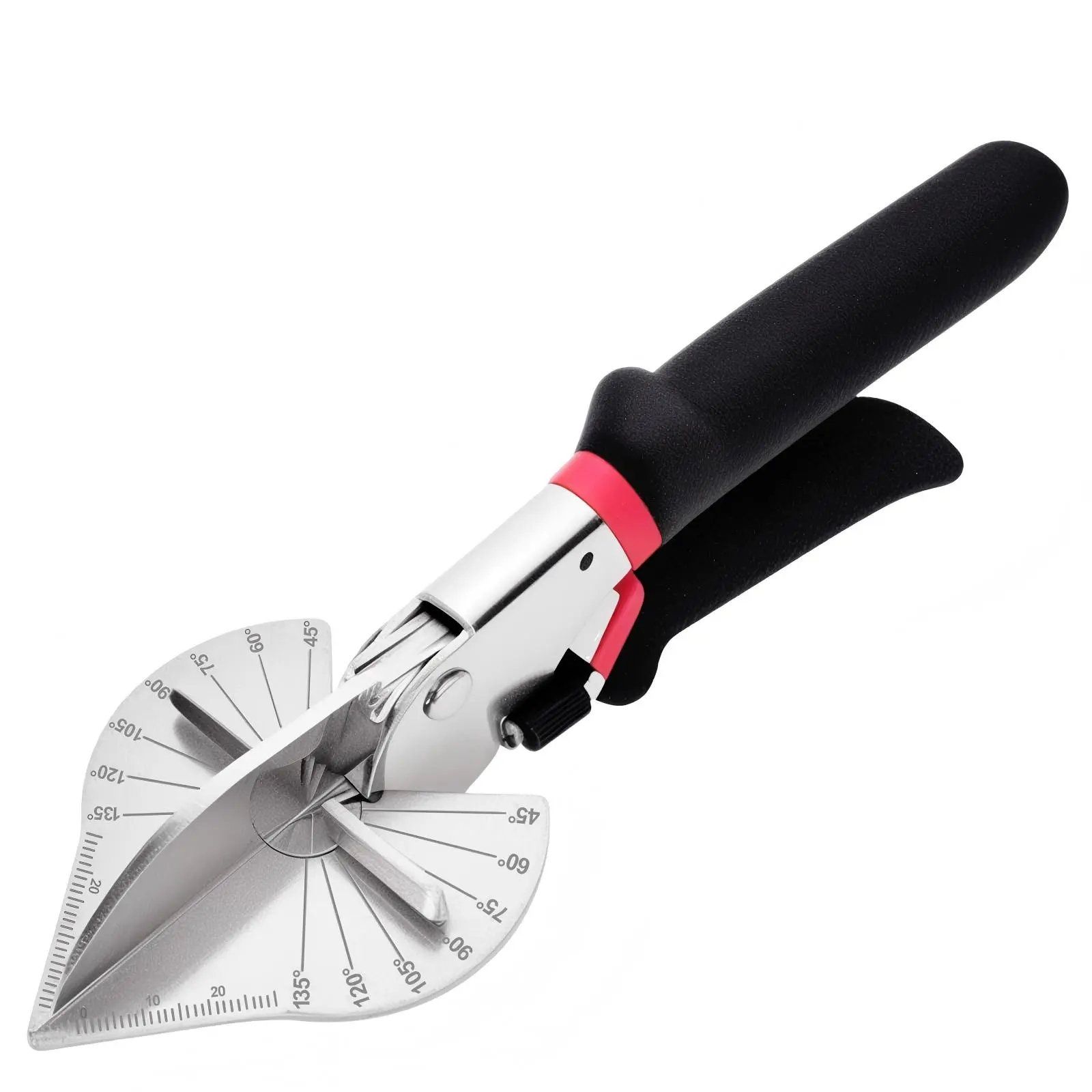 Multi-Angle Miter Shears with Angle Slider - Trimming Tools for 45-135° Construction Moulding, Quarter Round Cuts on Soft Wood, Balsa Wood, Plastic, PVC - Multipurpose Cutter for DIY Projects, Home Improvement, Sk5 Blade