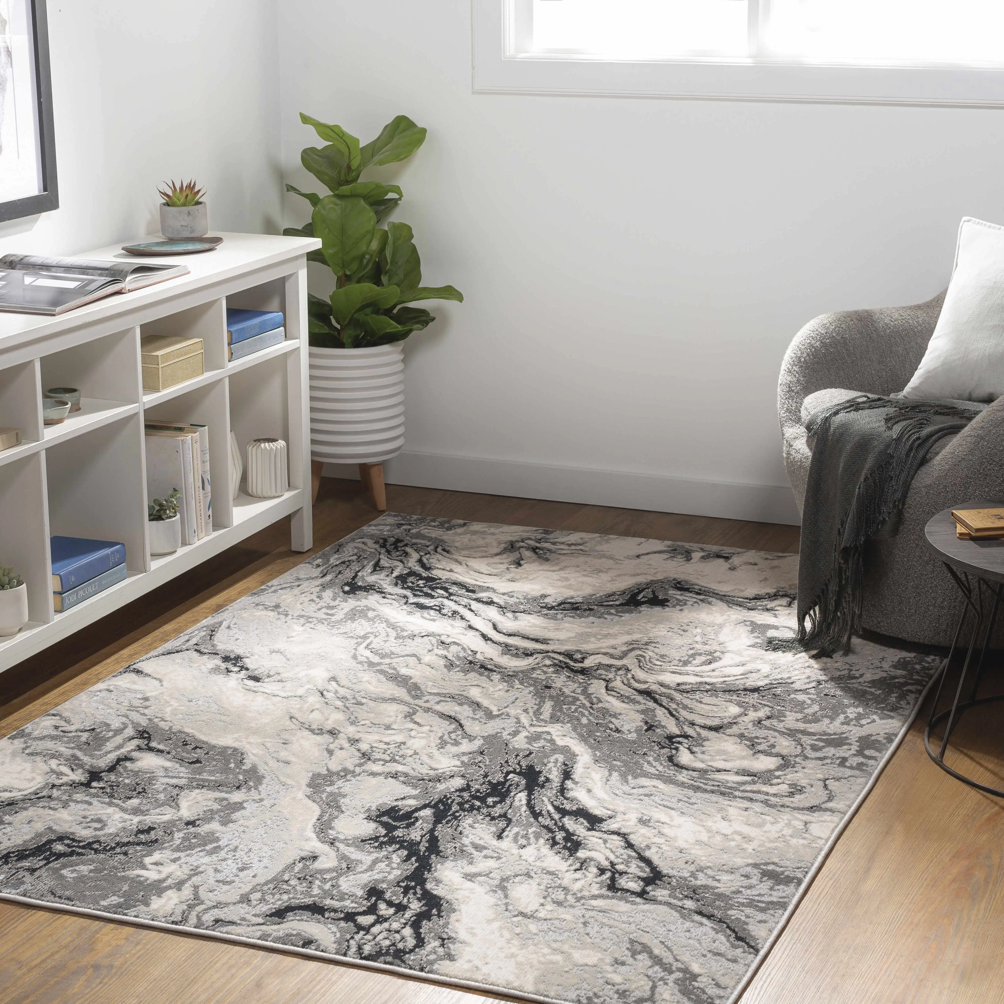 Lawigan Gray Marble Patterned Area Rug - Clearance, Marble Patterned Rug